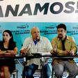 Roberto Marrero (R), pictured with other Venezuelan opposition figures in 2015, was detained by state intelligence officers, the opposition alleged