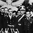 Lieutenant General Jorge Rafael Videla (center) takes an oath of office in 1976 after leading a coup in Argentina