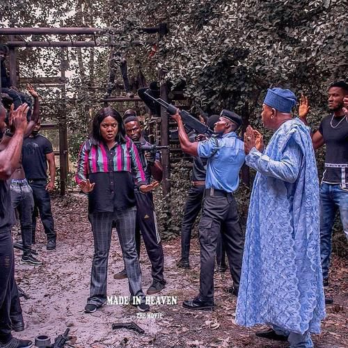 Jide Kosoko and Toyin Abraham on the set of the movie, 'Made in Heaven'. [peekaboo consult]