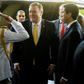 U.S. Secretary of State Mike Pompeo is welcomed by Paraguay's Military Cabinet Chief General Roque Alberto Sotelo (L) and Ambassador Federico Gonzalez (R) at the presidential palace in Asuncion