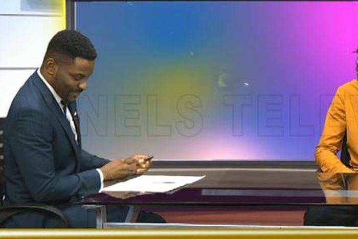 Pulse Editor-In-Chief, Osagie Alonge (right) speaks with Ebuka Obi-Uchendu (left) on Channels TV program, "Rubbin' Minds." (YouTube/Channels TV)