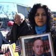 Supporters of China's Uighur minority rally outside the US mission to the United Nations in February 2019 as they demand action to curb Beijing's alleged mass incarceration