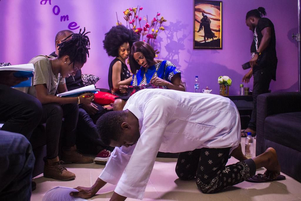 Lateef Adedimeji on the set of web series, 'Life as it is.' [Zebrastripes]