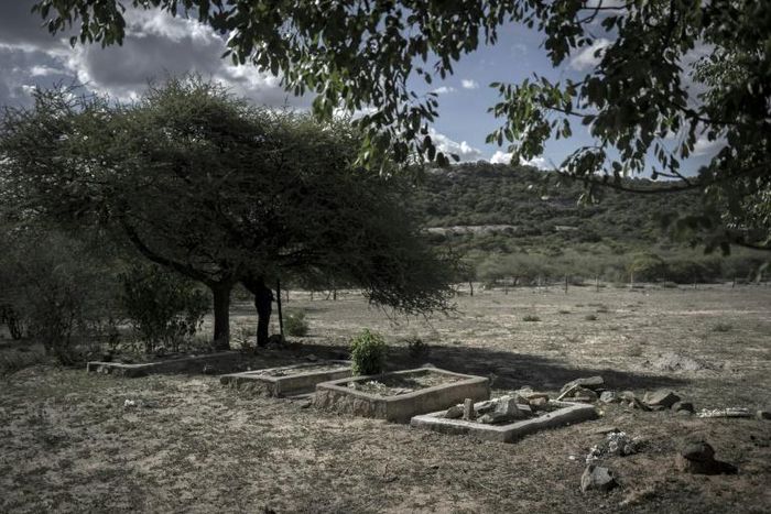 Graves are seen at a monument built for the victims of the campaign, unleashed by an elite North Korean-trained military unit shortly after Zimbabwean independent and known infamously as Gukurahundi