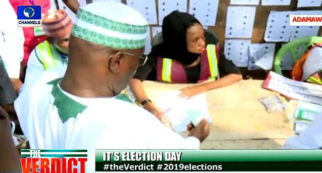 Atiku, Wife Cast Their Votes In Adamawa