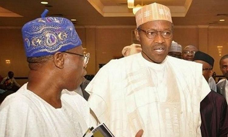 The Minister of Information and Culture, Lai Mohammed, with President Muhammadu Buhari