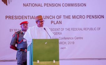 Buhari inaugurates Micro Pension Plan, pledges to restore the dignity of public servants