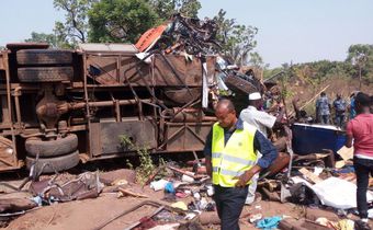 About 70 people perished in an accident involving a Metro Mass bus and a cargo truck