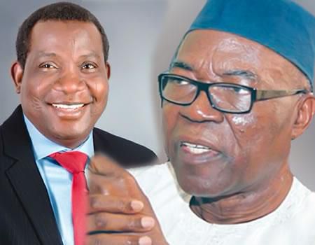 Plateau state governor Simon Lalong and PDP governorship candidate Jeremiah Useni