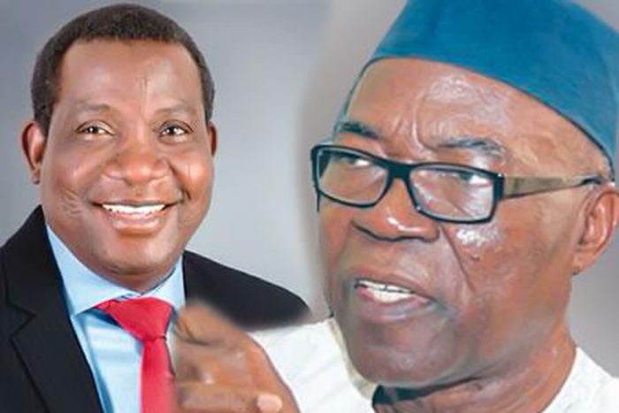 Plateau state governor Simon Lalong and PDP governorship candidate Jeremiah Useni