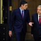 Mexico's President Andres Manuel Lopez Obrador (R) and Spain's Prime Minister Pedro Sanchez, in a file image. The Mexican president says he has sent letters to Spanish King Felipe VI and Pope Francis urging them to apologize for the "abuses" of colonia...