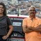 Brazilian Alvimar da Silva (R), with daughter Aline Landim, created JaUbra (Uber of slum) to serve poor Sao Paulo communities that Uber avoids