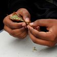 FILE PHOTO --  People roll a marijuana joint on the informal cannabis holiday, 4/20, corresponding to the numerical figure widely recognized within the cannabis subculture as a symbol for all things marijuana, on the Common in Boston, Massachusetts, U....