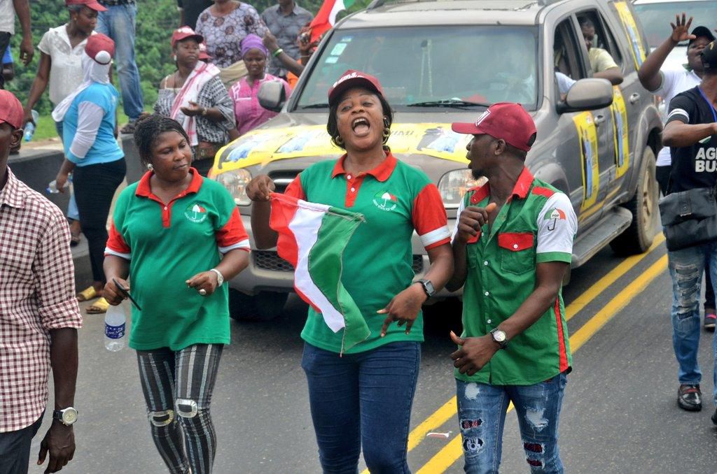 Residents of Alimosho area of Lagos State, in their hundreds, on Wednesday joined Mr Jimi Agbaje the Peoples Democratic Party (PDP) governorship candidate in the state on a road show