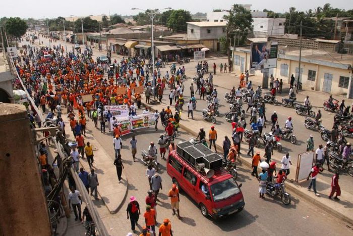 The size of the Togo opposition protests has dwindled and in the last two months there have been none -- the last one was on January 26 and few people turned out