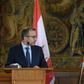 Lebanese Foreign Minister Gibran Bassil (left) said after meeting Czech Foreign Minister Tomas Petricek in Prague that, like Eastern European states, his country had to put national interest first in dealing with migration