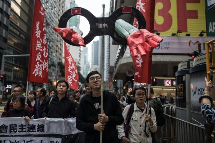 Protesters marched in Hong Kong on Sunday to protest against the government's plans to approve extraditions with mainland China, Taiwan and Macau