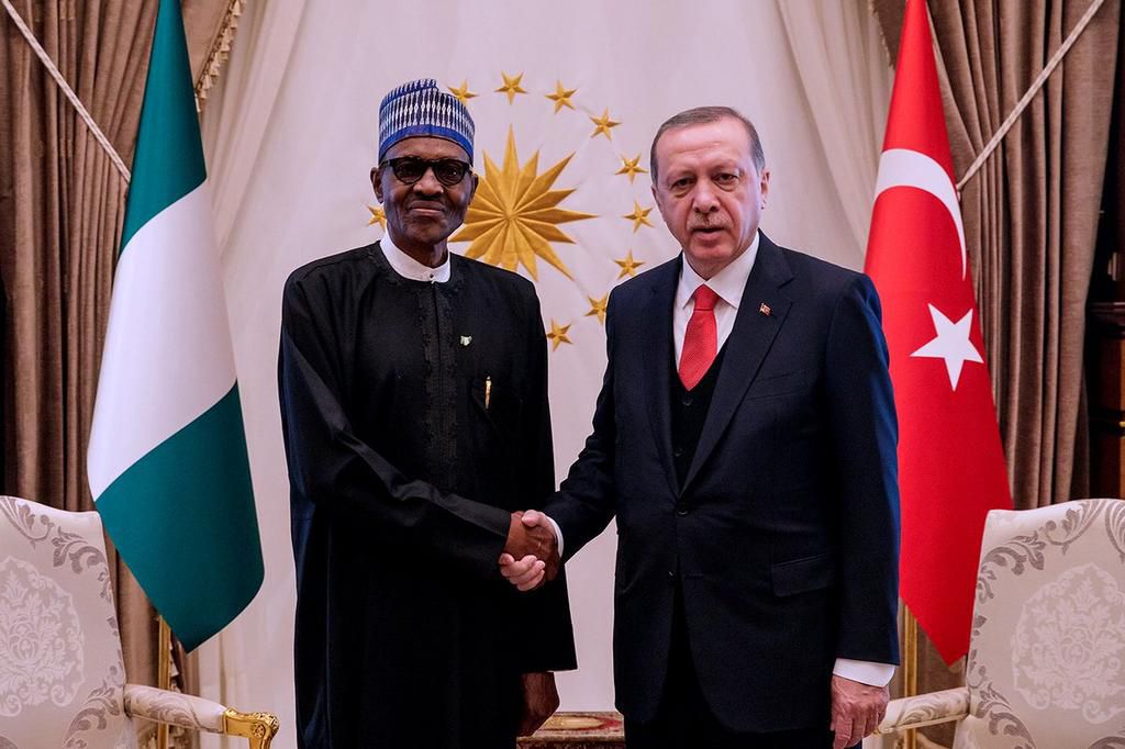 President Muhammadu Buhari with Turkish president, Recep Tayyip Erdogan, in Ankara