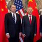 China's Vice Premier Liu He (C) poses for a photo with US Treasury Secretary Steven Mnuchin (R) and US Trade Representative Robert Lighthizer (L) at Diaoyutai State Guesthouse in Beijing on March 29, 2019