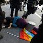 The target of the French president's latest swipe was Genevieve Legay, a 73-year-old anti-globalisation activist, who suffered a fractured skull when riot police charged anti-government demonstrators in Nice