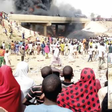 Crowd at Gombe fuel Tanker explosion on Saturday (Punch)