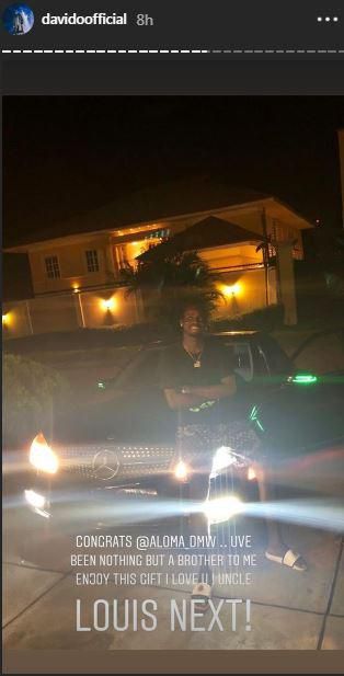 Davido buys a Mercedes Benz for one of the members of his crew as part of his plan to do same for all his team [Instagram/DavidoOfficial]