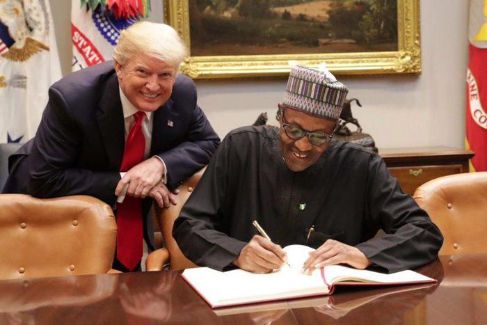 President Muhammadu Buhari and President Donald Trump at a bilateral meeting in the White House on Monday, April 30, 2018