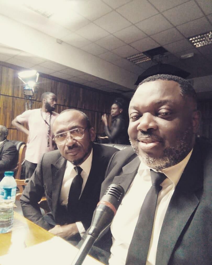 Six Foot Plus and Medupin Olalekan on the set of '4th Republic'