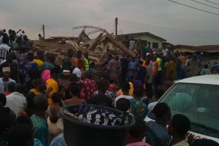 The crowd who visited the site of a building collapse in Ibadan, Oyo State, were helpless in the absence of emergency tools to help rescue the victims The Nation