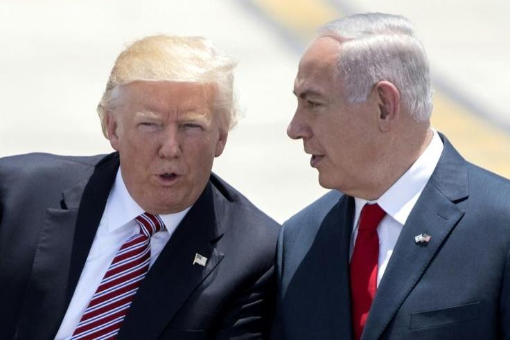 US President Donald Trump and Israeli Prime Minister Benjamin Netanyahu in Tel Aviv in May 2017