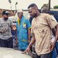 Kunle Afolayan dishing out instruction to Alabi yellow and Lateef Adedimeji on the set of  'Mokalik' [Instagram/KunleAfo]