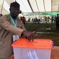 The Minister of Mines and Steel, Kayode Fayemi casting his vote at the Ekiti APC primaries held on Saturday, May 5, 2018