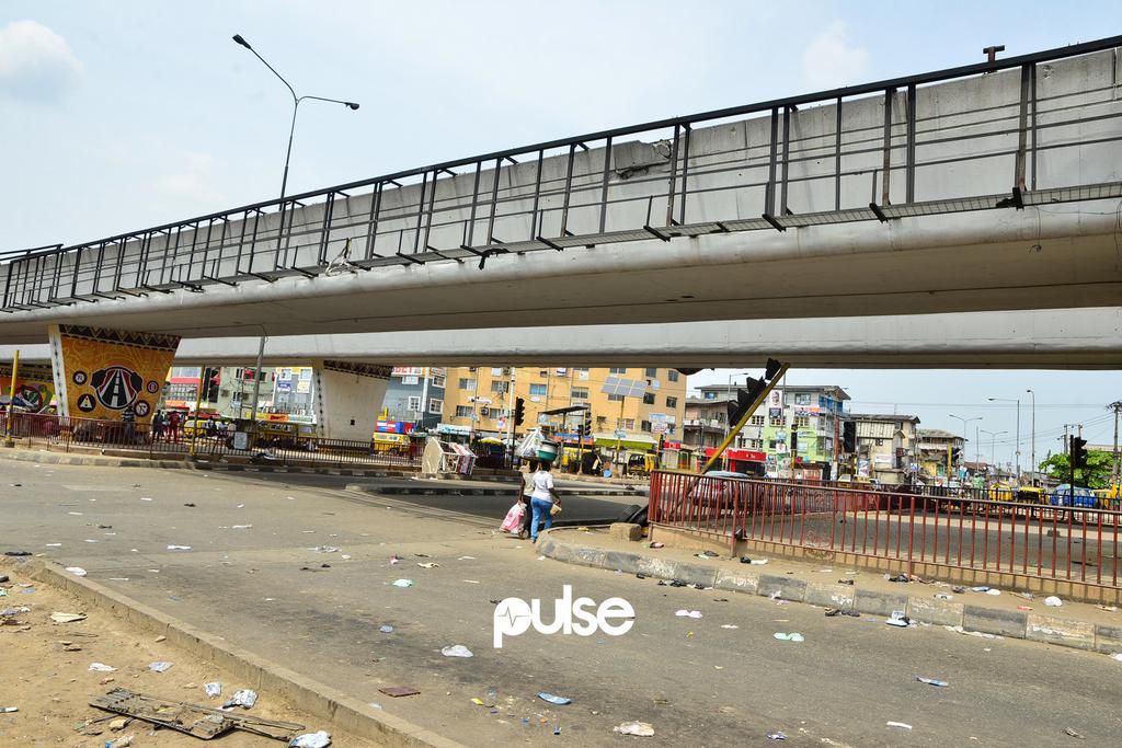 Ojuelegba 'Under Bridge', a notorious hot spot for uninterrupted 24/7 commercial activities is also mute (Pulse)