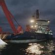 The bow door of the ferry M/S Estonia was lifted from the bottom of the sea after it sank in the Baltic Sea in 1994