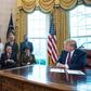 US President Donald Trump says he'll be attending Normandy 75th anniversary ceremonies at a meeting with WWII veterans and their families in the Oval Office
