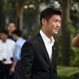 Thai tycoon Thanathorn Juangroongruangkit, leader of the Future Forward Party, arrives at the fffice of the attorney general in Bangkok