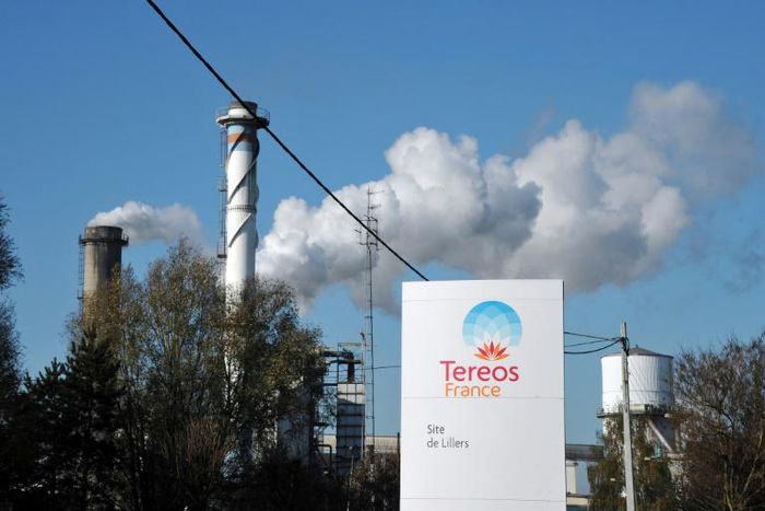 The entrance of French firm Tereos' sugar refinery in the French northern town of Lillers is seen in 2011