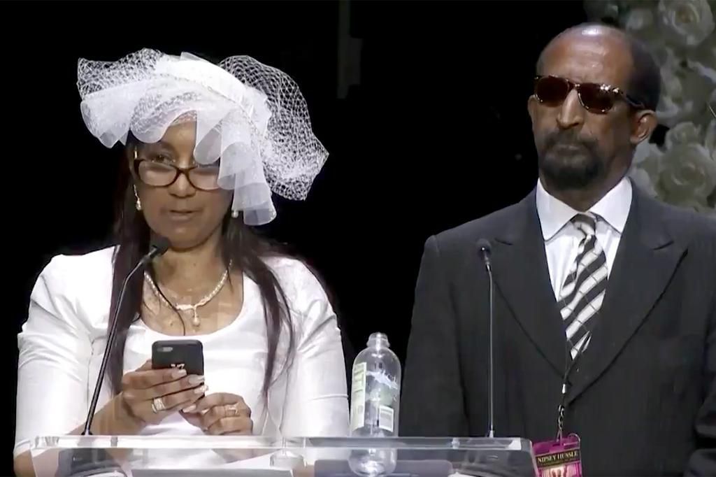 For Nipsey Hussle's mum, Angelique Smith who gave a very lengthy message, she talked about her son, their years together and her hope for the South Los Angeles community [PEOPLE