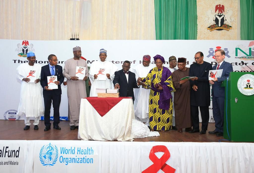President Muhammadu Buhari and other delegates at the presentation ceremony of results of the concluded NAIISNG, held at the Presidential Conference Centre, State House, Abuja. (Twitter/Aso Rock)