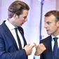Austria's Chancellor Sebastian Kurz (L) has joined Germany's leaders in criticising French President Emmanuel Macron's vision for Europe