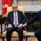Pursuing a limited trade deal was the central part of a truce agreed in July 2018 when European Commission President Jean-Claude Juncker (L) and US President Donald Trump promised no new tariffs after those on the steel and aluminium