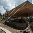 Massive shelters have been erected to protect the ancient stone-carved churches