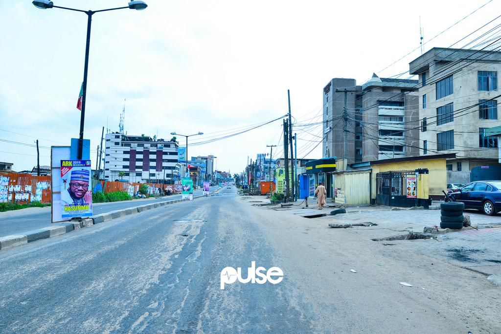 A view of the usually busy Allen Avenue on election day (Pulse)