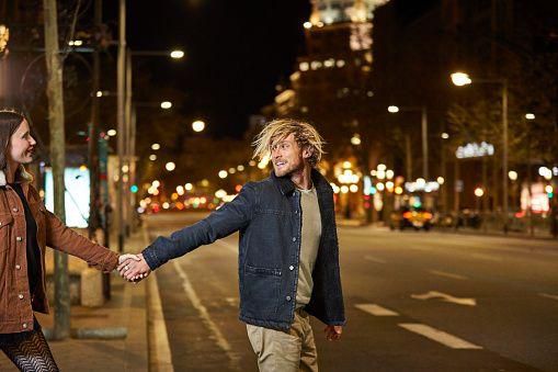 PDA holding hands couple