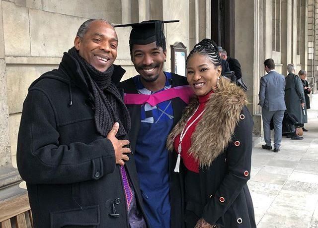 Made Kuti at his graduation with his parents [PremiumTimes]