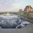 This huge collage by French artist JR in the courtyard of the Louvre lasted just a few hours before its 2,000-odd bits of paper were torn to shreds