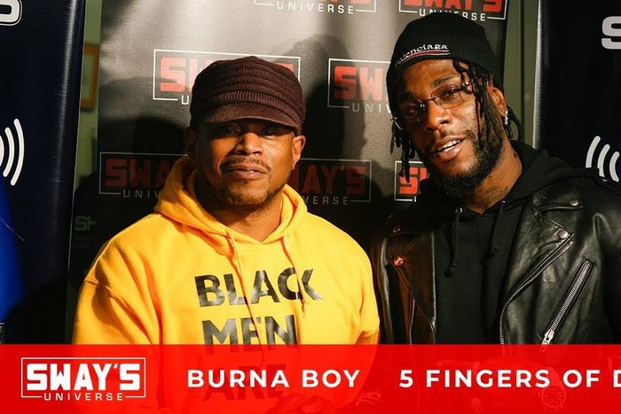 Burna Boy appears on 'Sway in the Morning' hosted by veteran rapper, and on-air personality Sway Calloway on SiriusXM Shade 45. (YouTube/Sway's Universe)