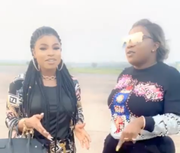 Bobrisky and Anita Joseph at the airport in Enugu on Wednesday, April 3, 2019. [Instagram'Bobrisky222]