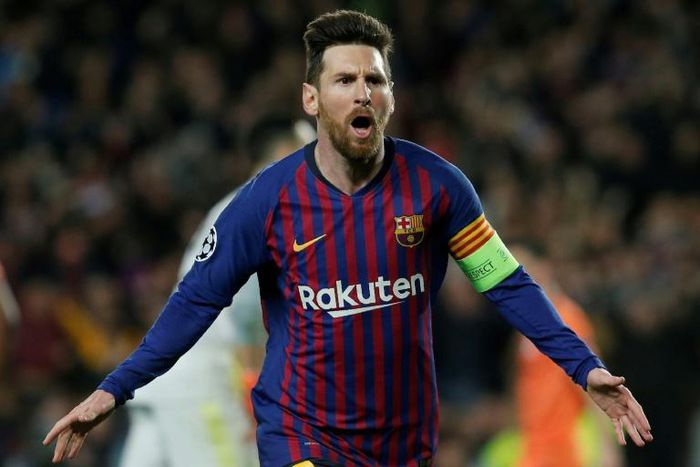 Lionel Messi scored twice against Lyon in the Champions League last 16 on Wednesday.