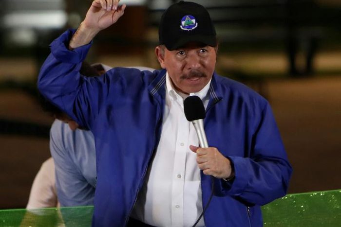 The leftist government of Nicaraguan President Daniel Ortega, pictured in 2018, said its commitment to working towards "national understanding" was unchanged It said it was not responsible for any "deadlock or delay" in the talks,